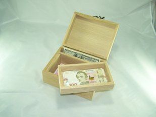 Заготівля-купюрниця 2-рівнева з відділом 20х16х11.6 см. 1411 фото