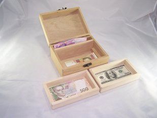 Заготівля-купюрниця 3-рівнева з відділом 20х15.7х9.7 см. 1412 фото